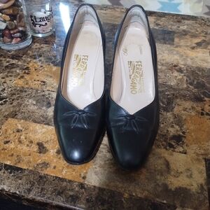 Salvatore Ferragamo Black Leather Heels